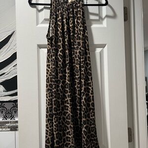 Michael Kors Animal Print Dress with Gold Chain